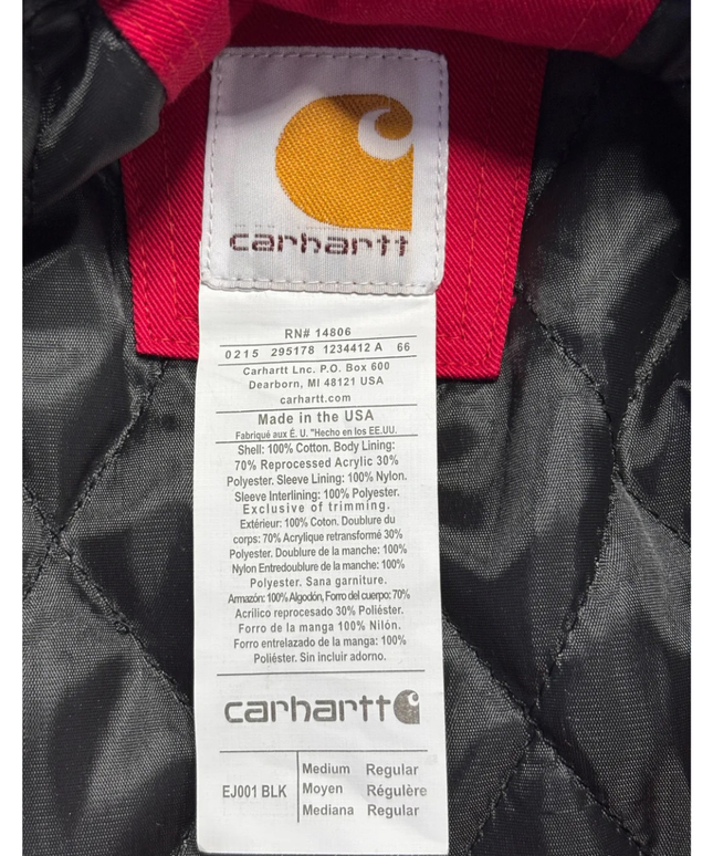 Reworked Carhartt Red Detroit Style Workwear Jacket