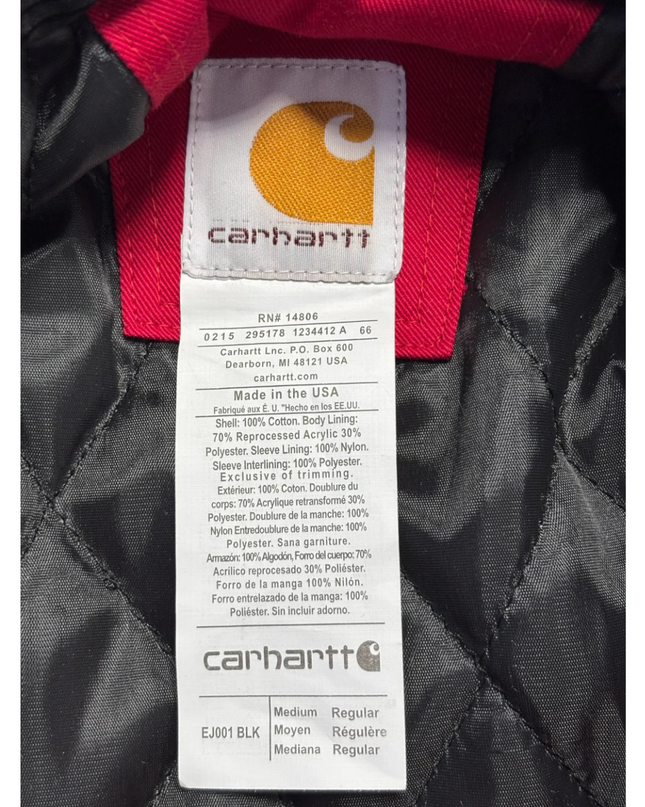 Reworked Carhartt Red Detroit Style Workwear Jacket