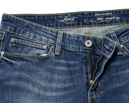 Levi's Blue Demi Curve Straight Leg Jeans