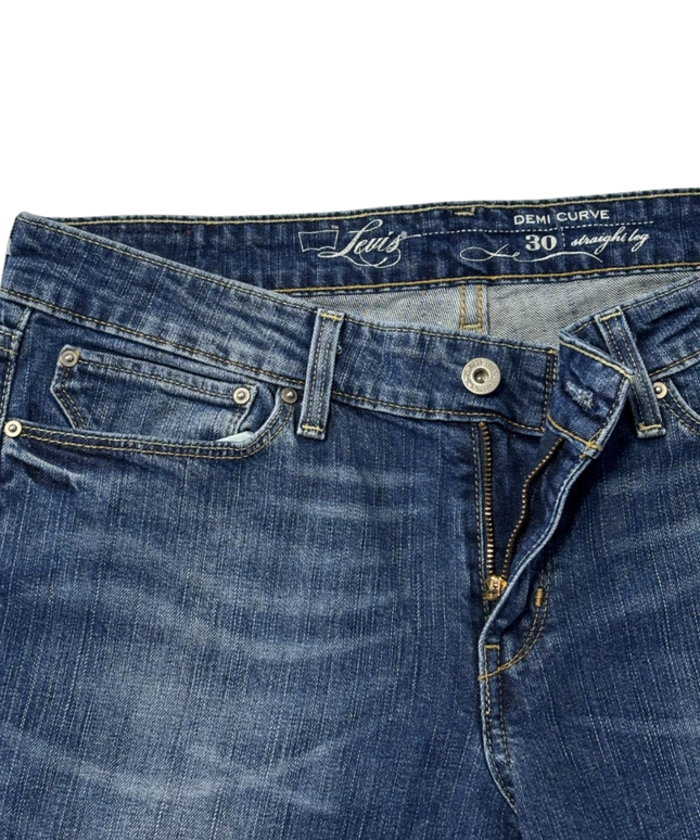 Levi's Blue Demi Curve Straight Leg Jeans