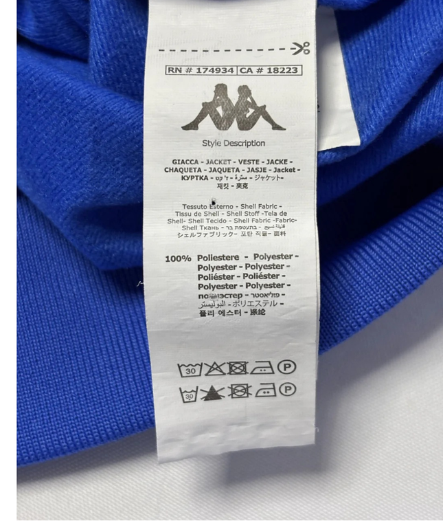 Kappa Blue Vintage-Style Logo Tape Track Jacket