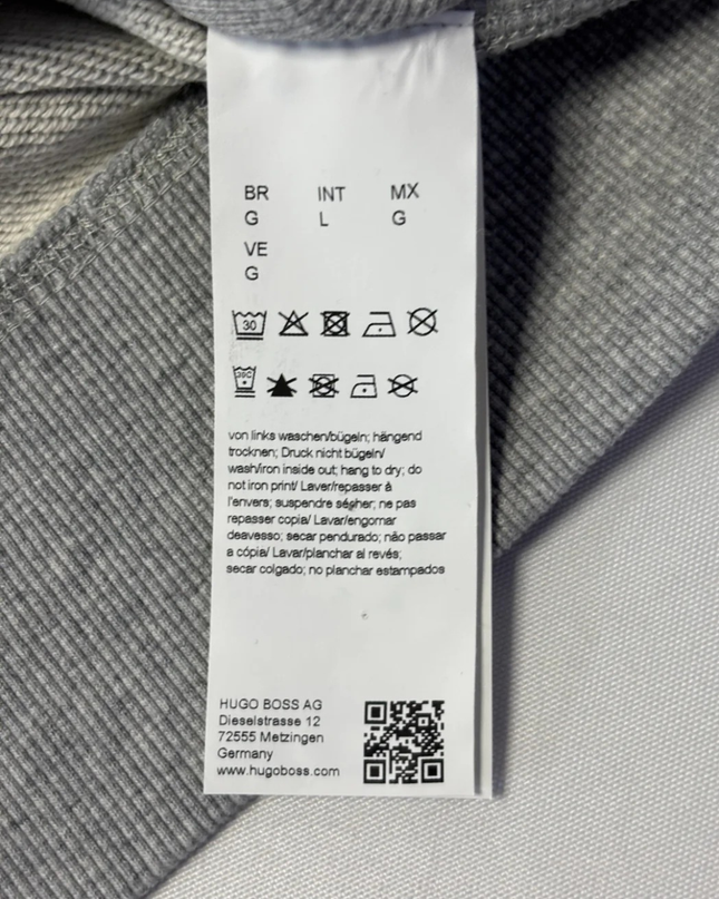 BOSS Grey Multi-Color Logo Appliqué Hoodie