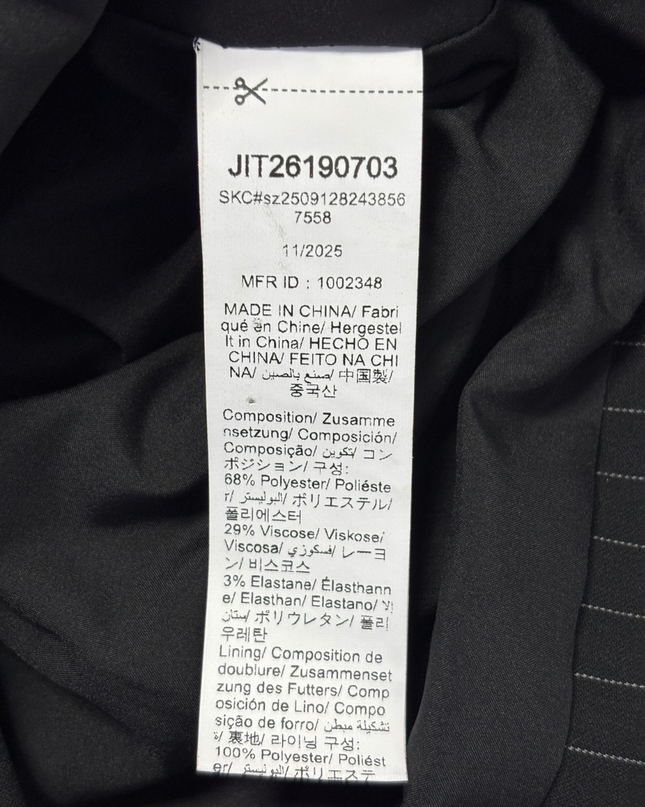KZN Black Pinstripe Tailored Blazer