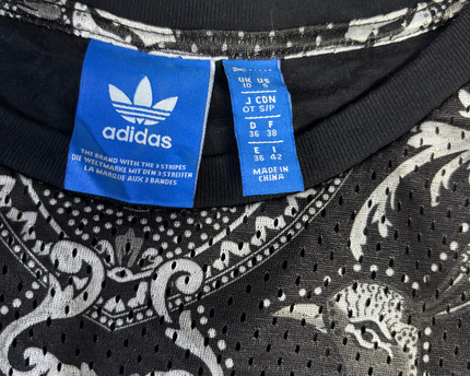 Adidas Black/White Paisley Mesh Basketball Style Tank Top