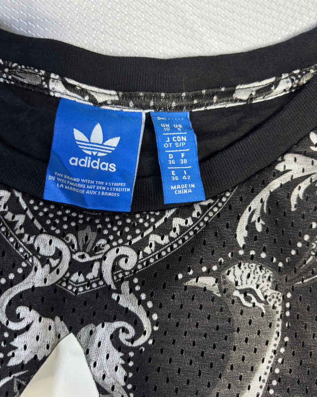 Adidas Black/White Paisley Mesh Basketball Style Tank Top