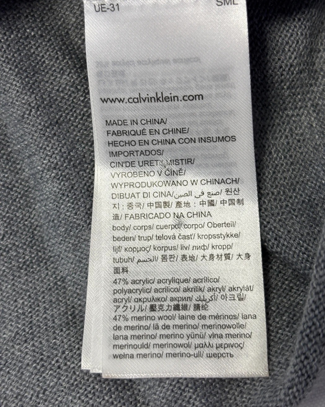 Calvin Klein Grey Textured Italian Yarn Sweater