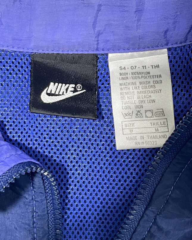Nike Navy, Purple, and Green Vintage Colorblock Windbreaker Jacket