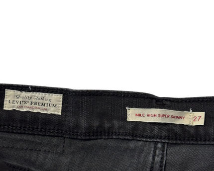 Levi's Black Mile High Super Skinny Studded Jeans