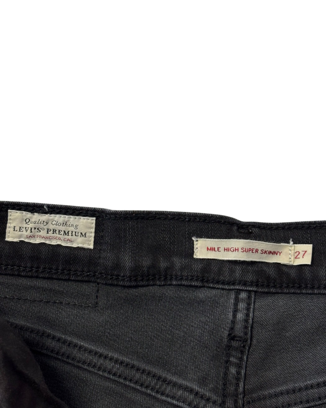 Levi's Black Mile High Super Skinny Studded Jeans
