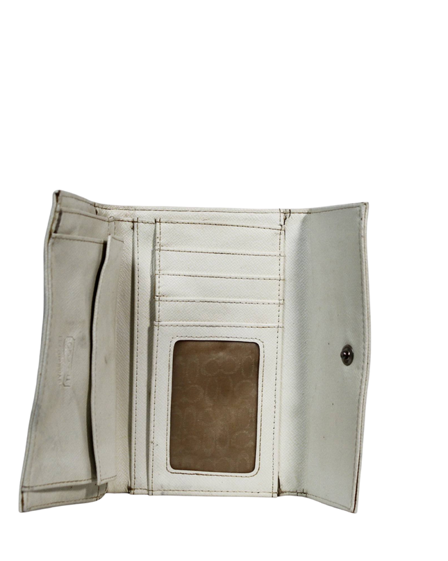 Coach Brown/White Signature Canvas Mini Bag Wallet