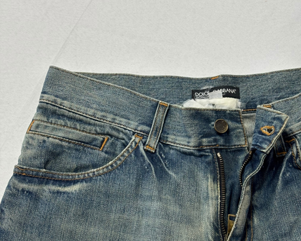 Dolce & Gabbana Blue Straight-Leg Denim Jeans
