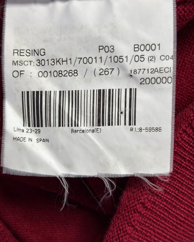 Burberry London Red V-Neck Wool Knit Sweater