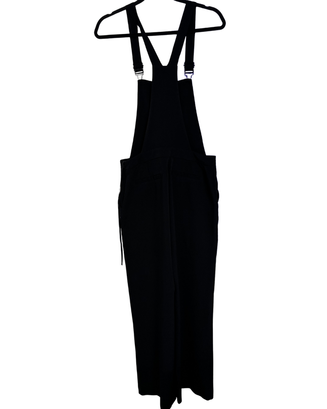 River Island Black Wide-Leg Dungaree Jumpsuit