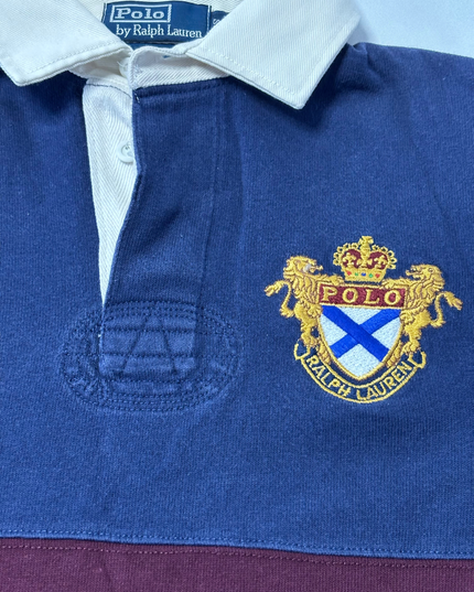 Polo Ralph Lauren Blue & Burgundy Striped Rugby Shirt
