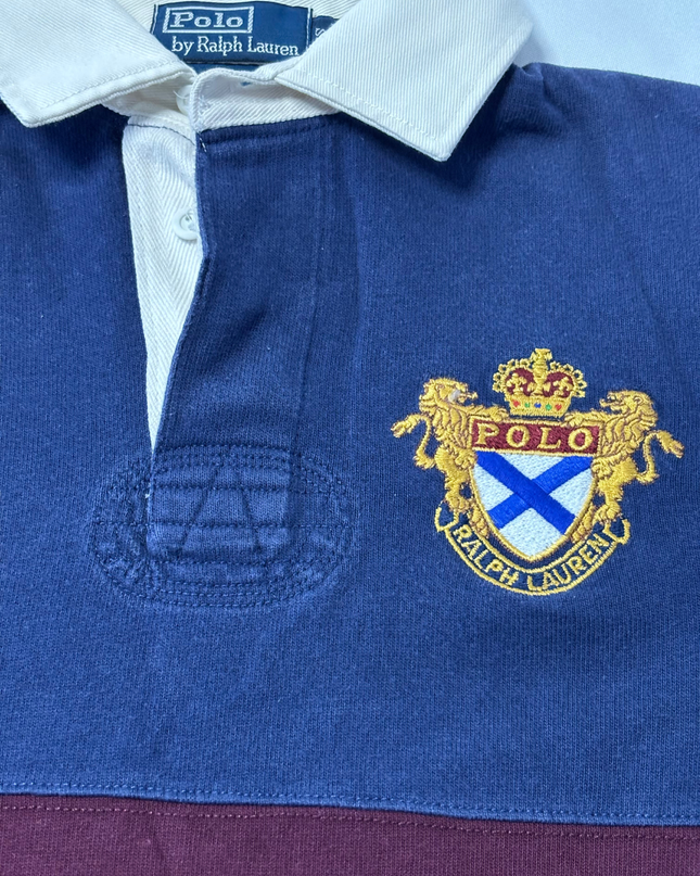 Polo Ralph Lauren Blue & Burgundy Striped Rugby Shirt