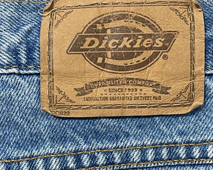 Dickies Blue Distressed Americana Heart Patch Denim Shorts