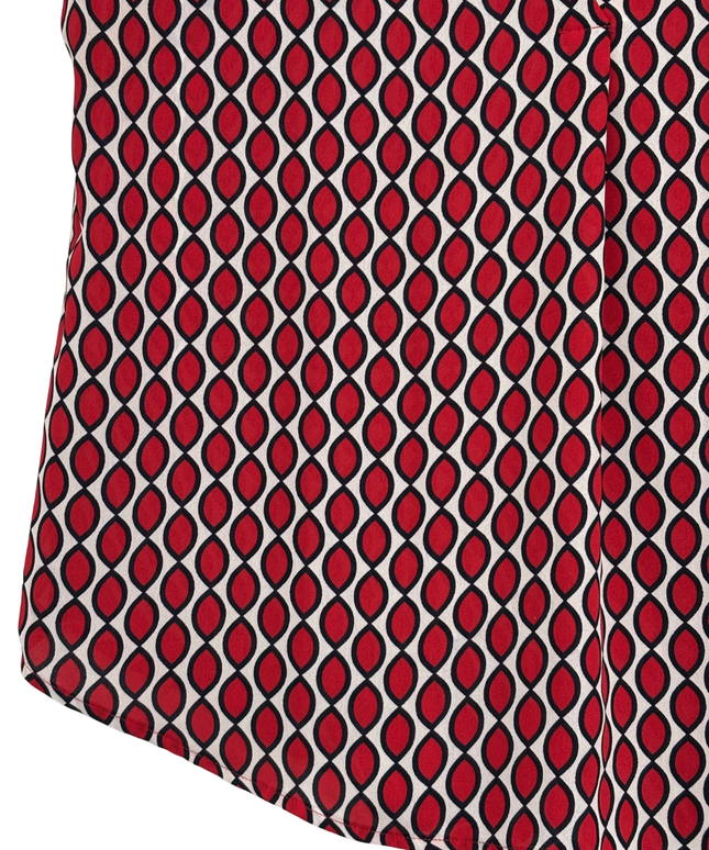 Calliope Red/Black/White Pattern Geometric Sleeveless Blouse