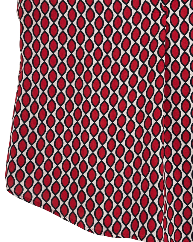 Calliope Red/Black/White Pattern Geometric Sleeveless Blouse