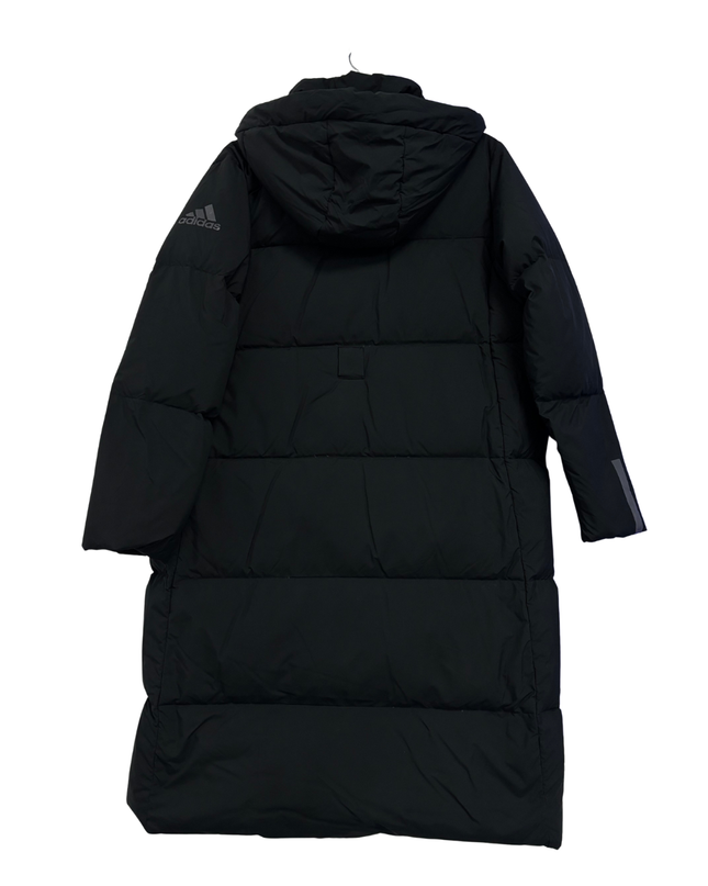adidas Black Longline Puffer Down Hooded Jacket