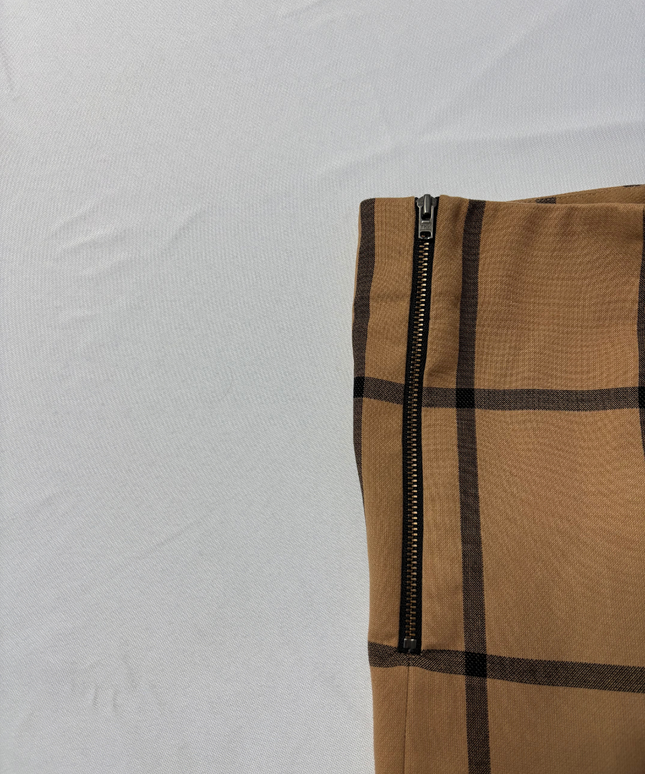 Next Tan/Black Checkered Tailored Mini Skirt