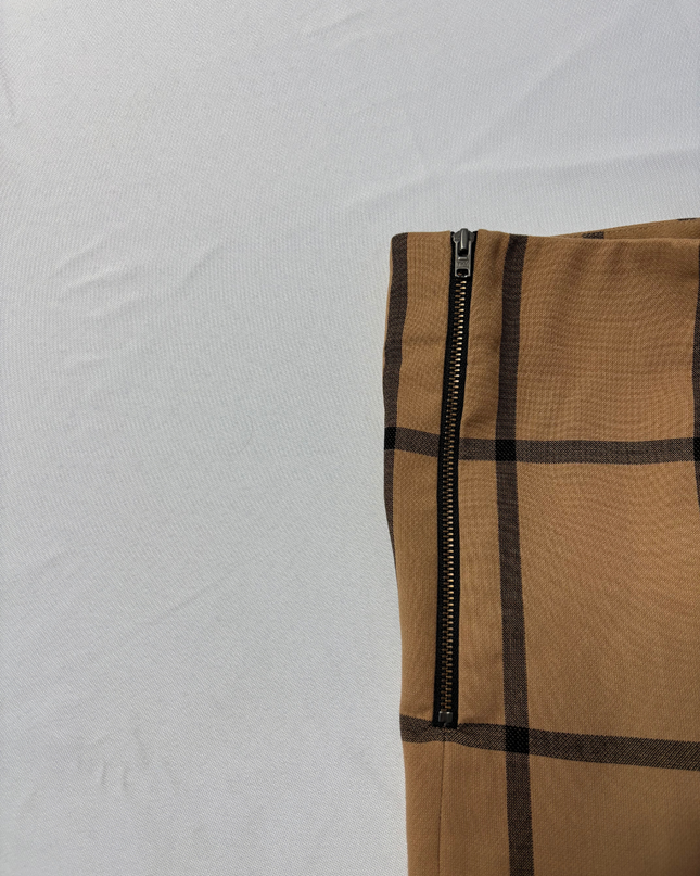 Next Tan/Black Checkered Tailored Mini Skirt