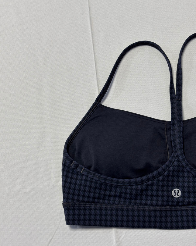 Lululemon Black and Blue Houndstooth Sports Bra
