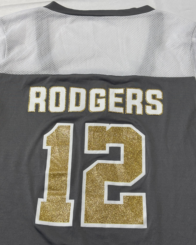 NFL Team Apparel Gray Green Bay Packers Aaron Rodgers #12 Women's Jersey