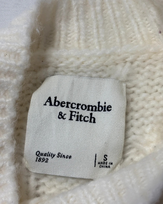 Abercrombie & Fitch Cream Chunky Cable Knit Sweater