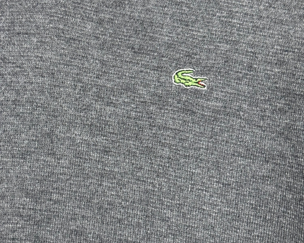 Lacoste Classic Grey V-Neck Knit Sweater