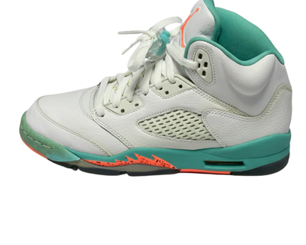 Jordan White/Teal/Orange Air Jordan 5 Retro GS Sneakers