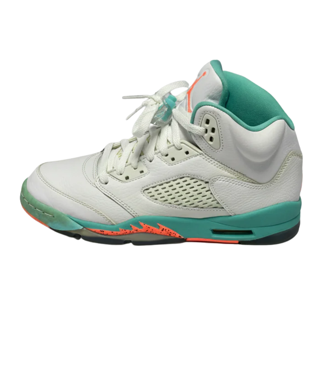 Jordan White/Teal/Orange Air Jordan 5 Retro GS Sneakers