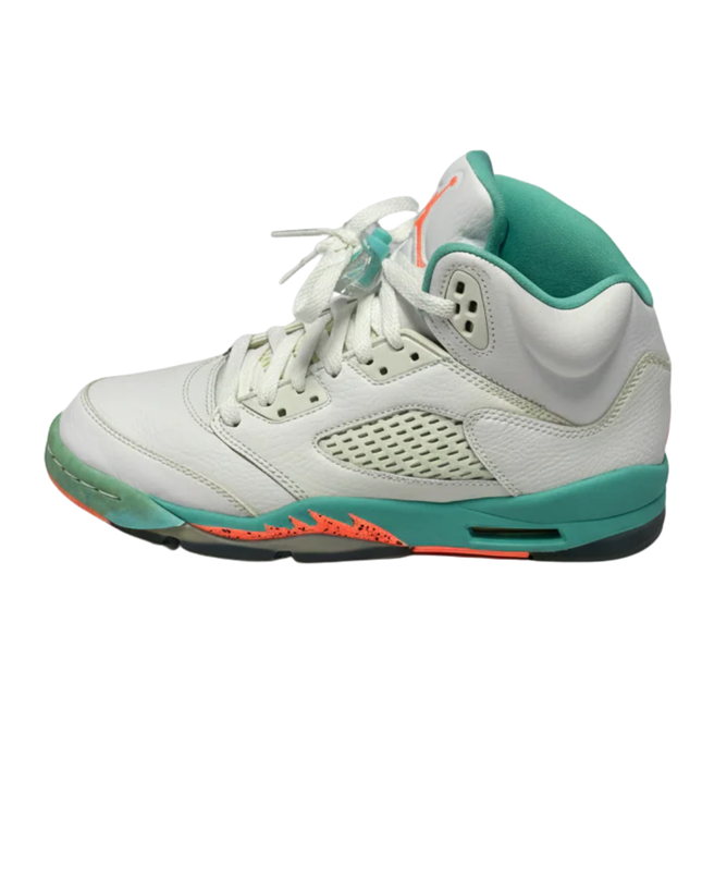 Jordan White/Teal/Orange Air Jordan 5 Retro GS Sneakers