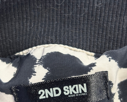 2nd Skin Black and White Leopard Print Bomber Jacket