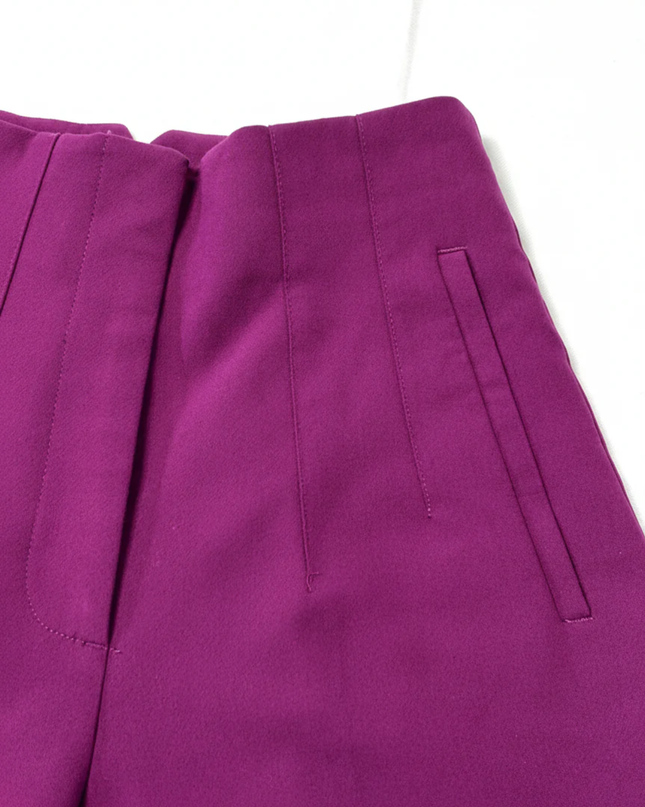 ZARA Purple High-Waisted Straight Leg Trousers