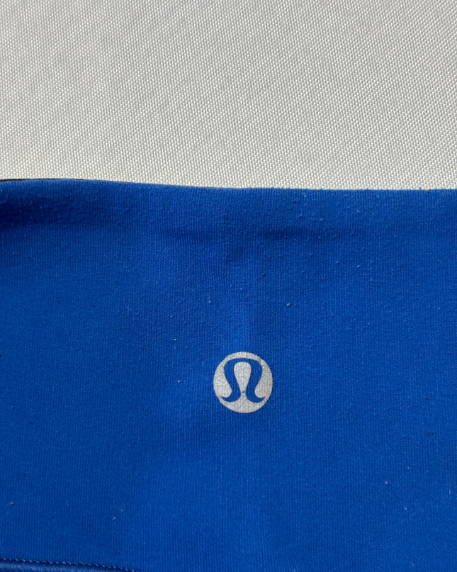 Lululemon Black Low Rise Leggings with Blue Accents