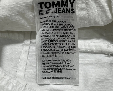 Tommy Jeans White High-Waisted Utility Cotton Shorts