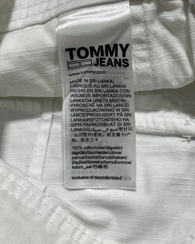 Tommy Jeans White High-Waisted Utility Cotton Shorts