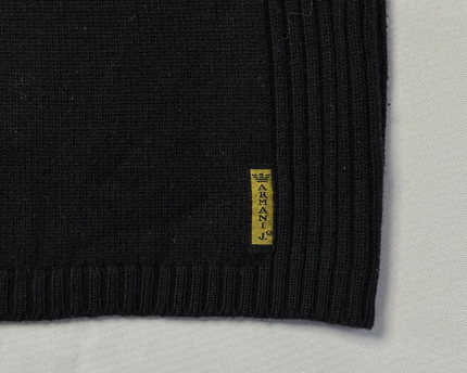 Armani Jeans Black Ribbed Detail Crewneck Sweater