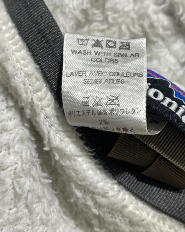 Patagonia White High-Loft Fleece Hooded Jacket
