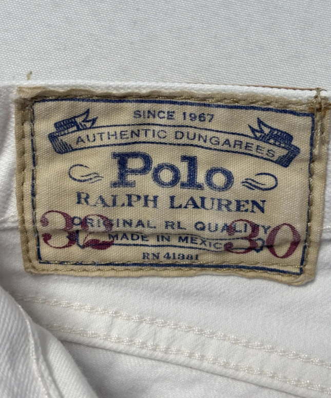 Polo Ralph Lauren White Hampton Straight Leg Jeans