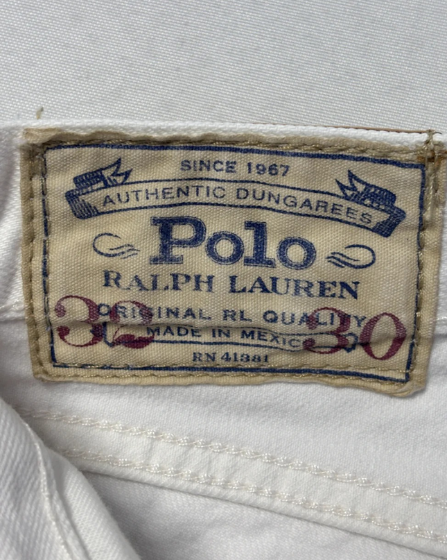 Polo Ralph Lauren White Hampton Straight Leg Jeans