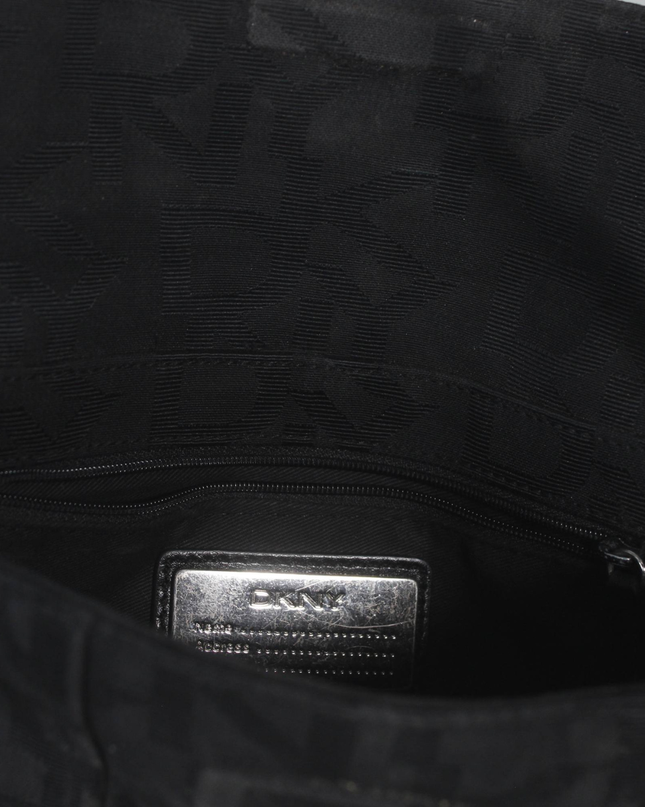 DKNY Black Monogram Jacquard Shoulder Bag