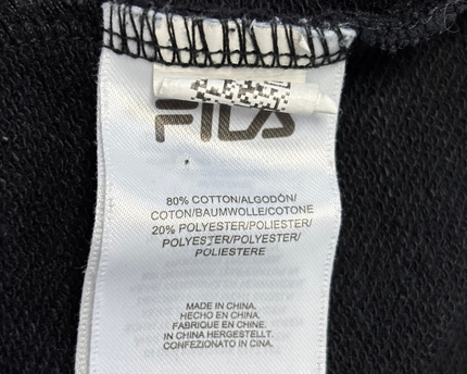 FILA Black Leopard Print Graphic Crewneck Sweatshirt