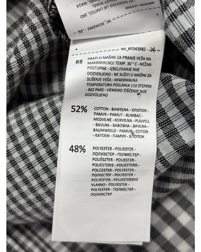 Reserved Black and White Gingham Wrap Blouse