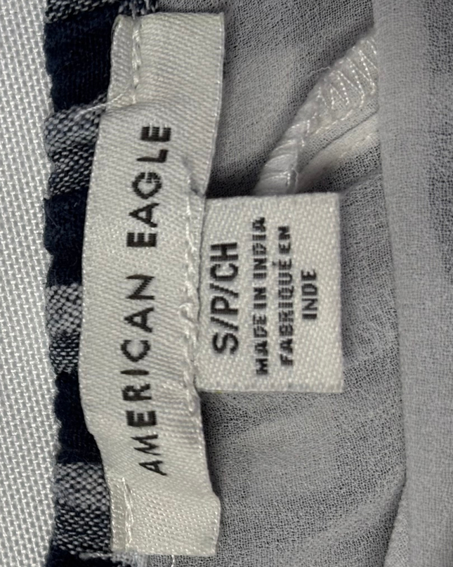 American Eagle Black and White Checkered Halter Neck Mini Dress
