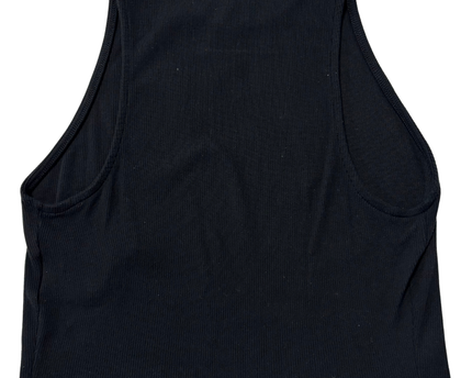 Nike Black Ribbed Mock Neck Cropped Tank Top
