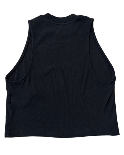 Nike Black Ribbed Mock Neck Cropped Tank Top
