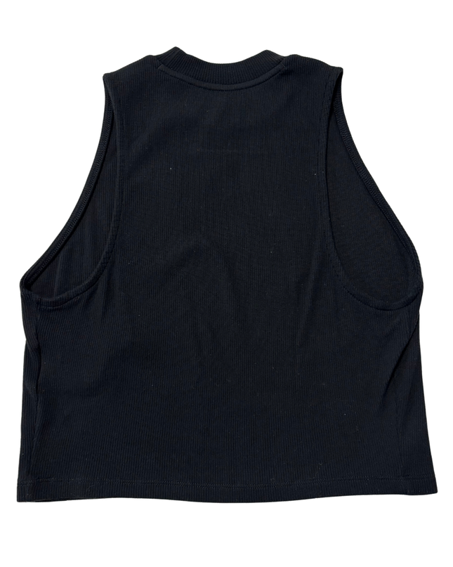 Nike Black Ribbed Mock Neck Cropped Tank Top