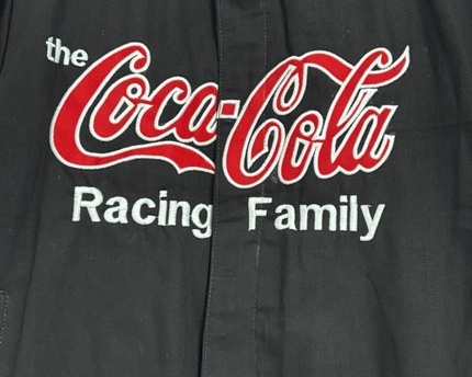 Reworked Black Coca-Cola Racing Family NASCAR Varsity Jacket