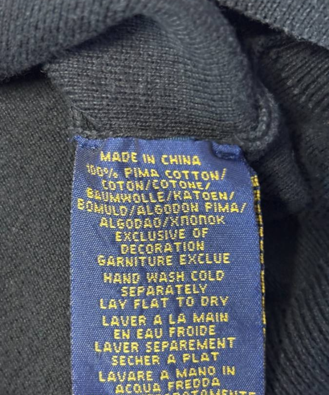 Polo Ralph Lauren Black Pima Cotton Slim Fit V-Neck Sweater
